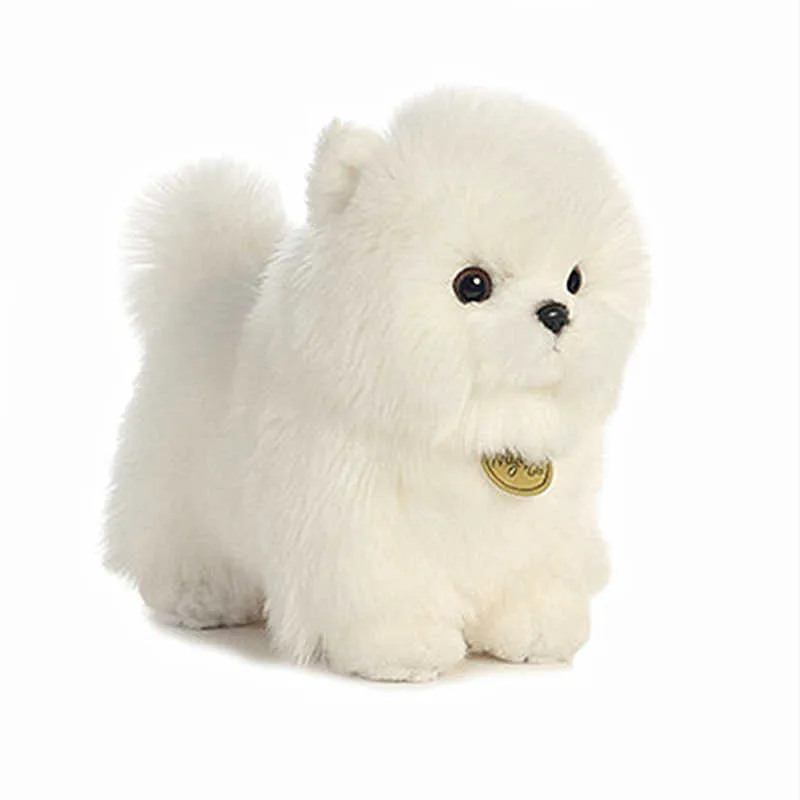 Aurora Toys pom dog doll Long Plush Pomeranian Bichon Frise Poodle Dogs Toy Cute Simulation Pets Funny Doll Christmas Gift 210728