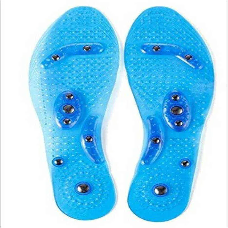 Magnetic Therapy Silicone Insoles Transparent Massage Foot Weight Loss Slimming Insole Health Care Shoe Pad Sole Dropshipping H1106