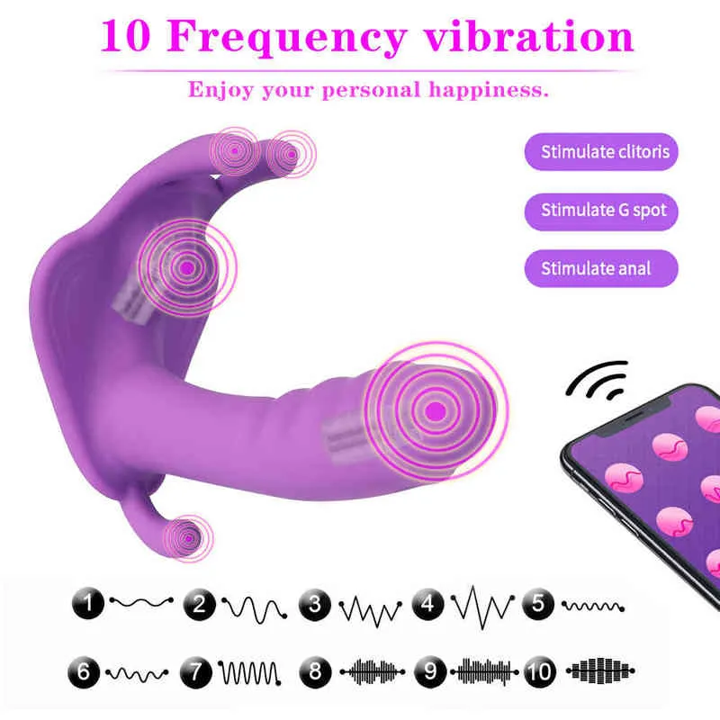 NXY Vibrators Control App Control Носимый фаллоимитатор Вибратор G Spot Clitoris Стимулятор бабочки Вибрационные трусики для взрослых Игрушка для женщин Orgasm Masturbator 0104