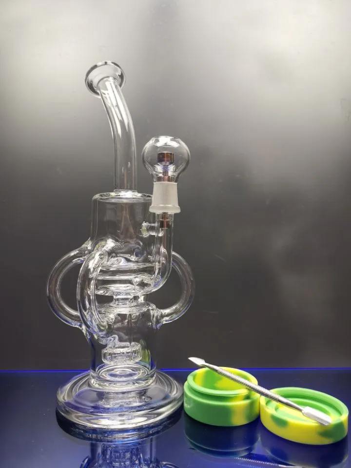 Super Vortex Glass Bong Dab Rig Narghilè Tornado Cyclone Recycler Rigs Water Pipe 14.4mm Joint Bong sest_shop