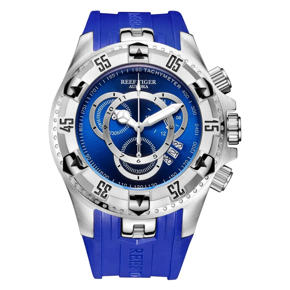 2021 Nya All Blue Big Fashion Sport-klockor för män Vattentät kronografklocka RGA303-2214Q