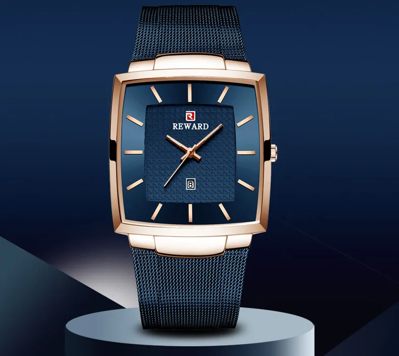 Nagroda 48 mm o średnicy kwarcowej kalendarz męski kalendarz wygodny stalowy pasek siatkowy 6 mm ultra cienkie dżentelmany zegarki proste dla be306U