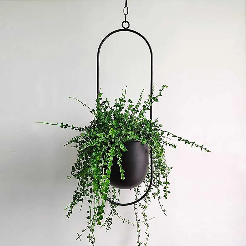 métal pot suspendu plante cintre chaîne suspendus planteur panier fleur pot porte-plante maison jardin balcon décoration 210615