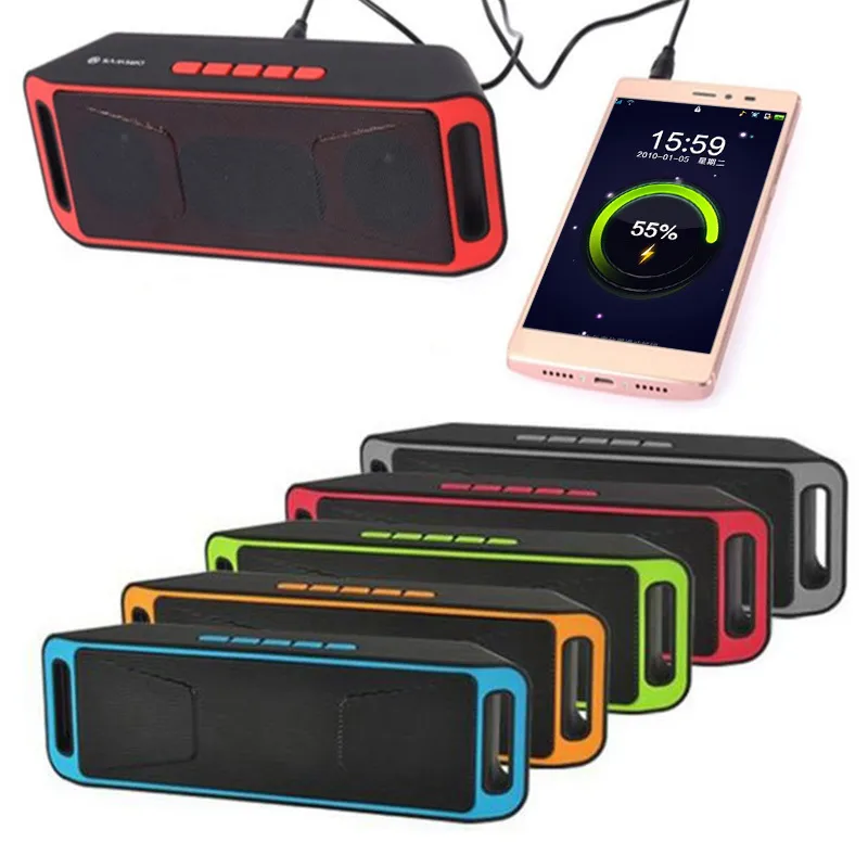 Mini Wireless Outdoor Bluetooth-kompatibla högtalare TF / USB / AUX stereo bas subwoofer dator smarta telefoner mp3 popmusik