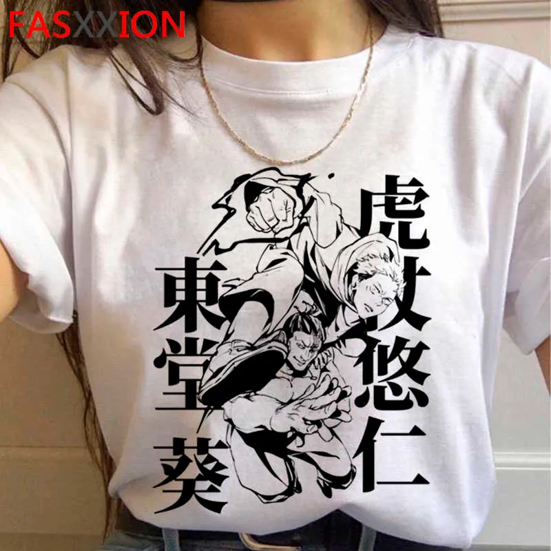 Jujutsu Kaisen Top T-shirt Camisetas Homens Harajuku Kawaii Tumblr Estética Vintage T Camiseta Branco Camiseta Tumblr X0621