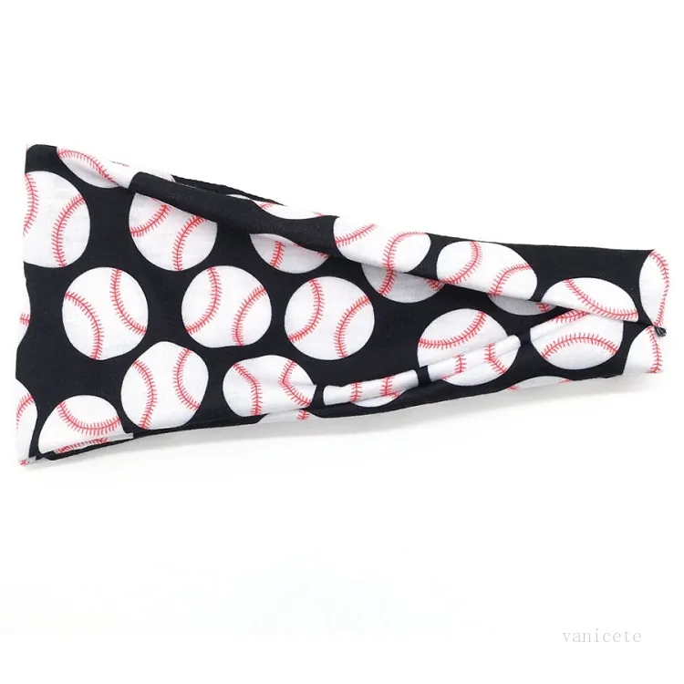 Fille Baseball Sport Bandeau Sueur Bandeaux Yoga Fitness Écharpe Sport Hairbow Femmes Hommes Softball Football Équipe Bandes De Cheveux T2I51899