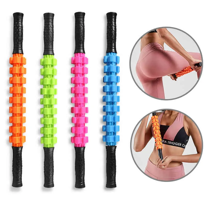 9 Ingranaggi Massaggi Roller Sticks Yoga Balls Body Deep Relax Tool Pilates Esercizio Trigger Point Colonna Home Gym Allenamento Ginnastica Massaggiatore Alleviare i muscoli della schiena