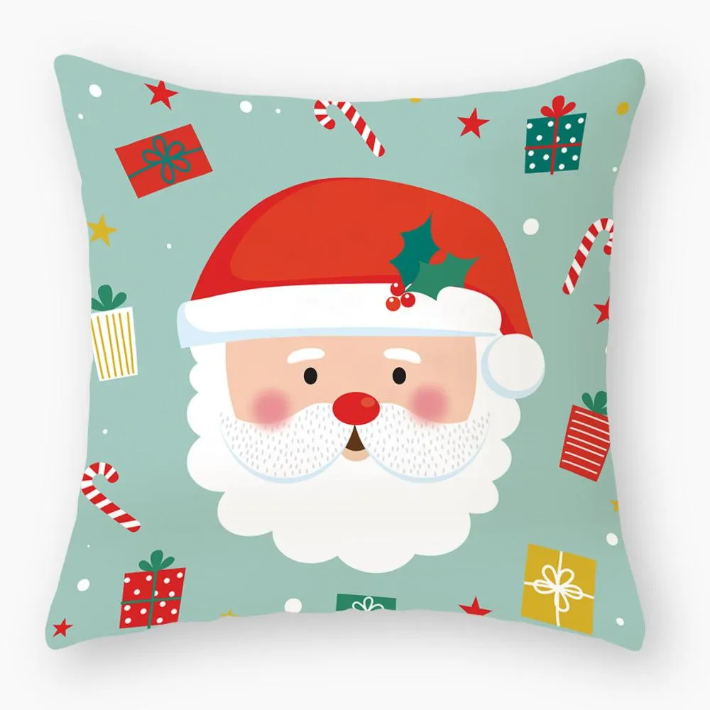 Housse de coussin imprimée flocon de neige, taie d'oreiller de noël, père noël, flocon de neige, décoration de canapé pour la maison, noël, nouvel an, 45x45cm