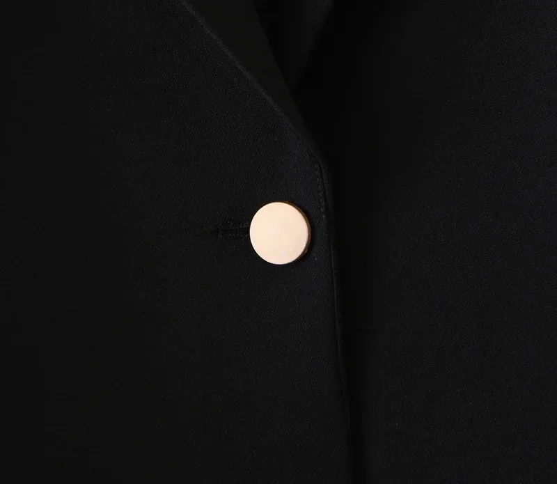 Foridol Single Breasted Black Blazer Jas Dames Slit Business Office Dames Blazer Coat Herfst Winter Streetstyle Coat 210415