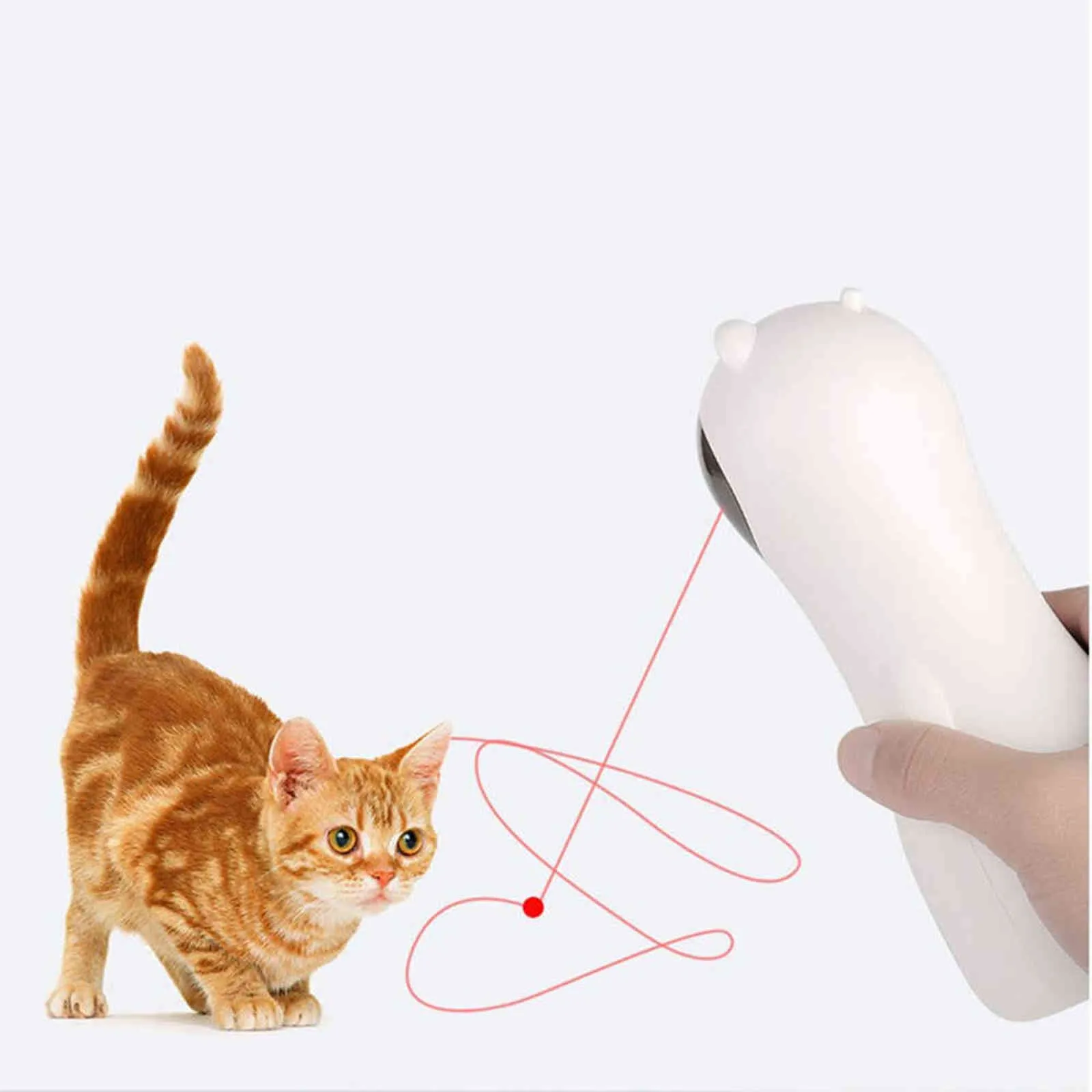 Giocattoli automatici gatti Teaser interattivo Smart Teasing Pet LED Laser Divertente modalità portatile Carica USB elettronica 211122