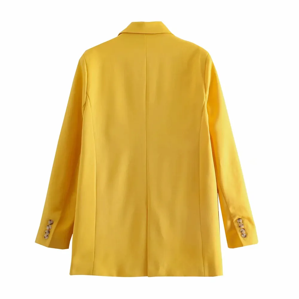 women orange suit blazer female long sleeve elegant jacket ladies business formal suits Office Lady Coat tops 210520