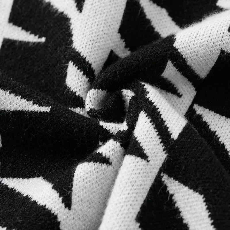 Femmes motif pied-de-poule lâche tricoté coréen pull automne col rabattu hauts en tricot hiver mode pulls 210419