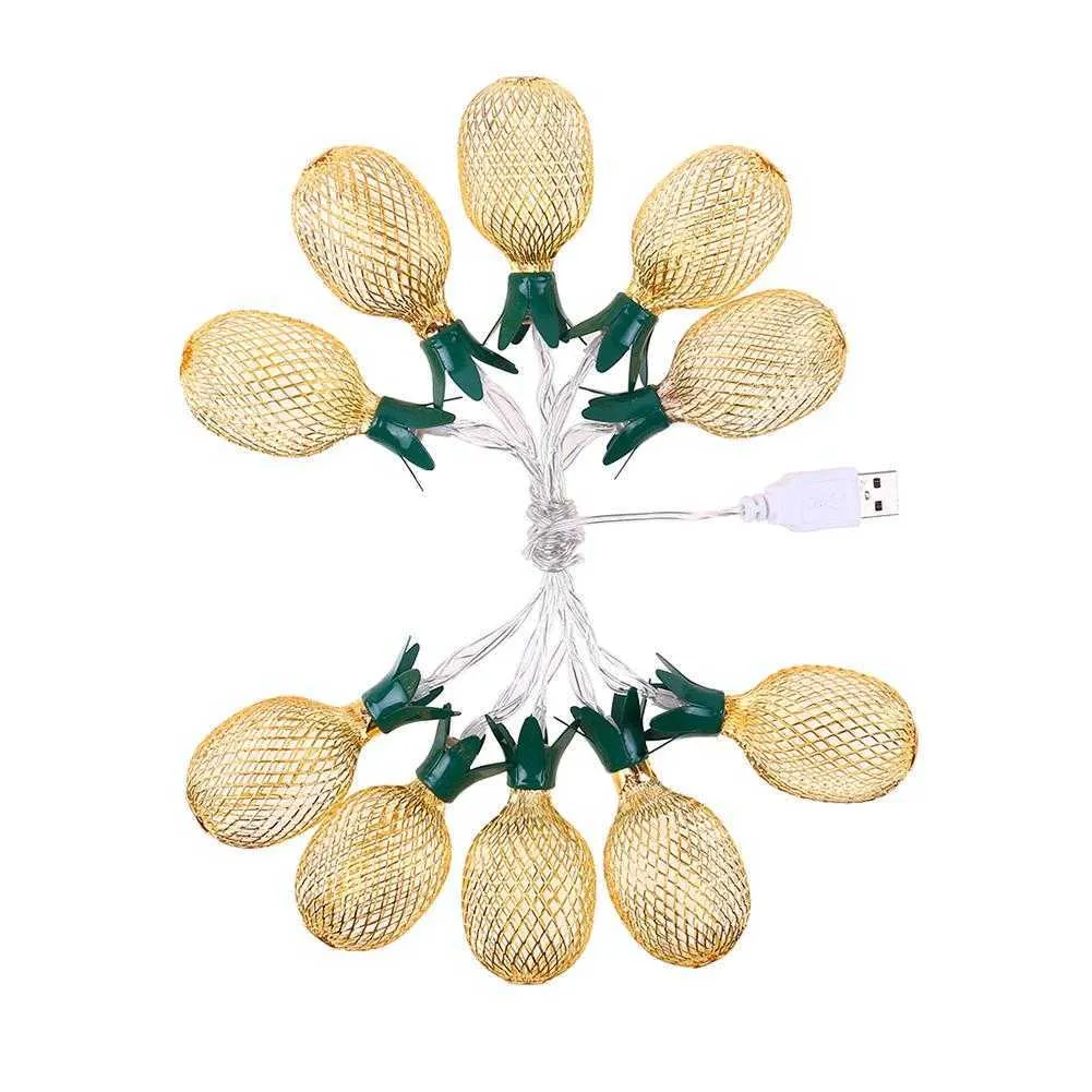 10LED en forme d'ananas en forme de guirlande lumineuse guirlande lumineuse fête maison vacances chambre de Noël LED guirlandes lumineuses décoration Y0720