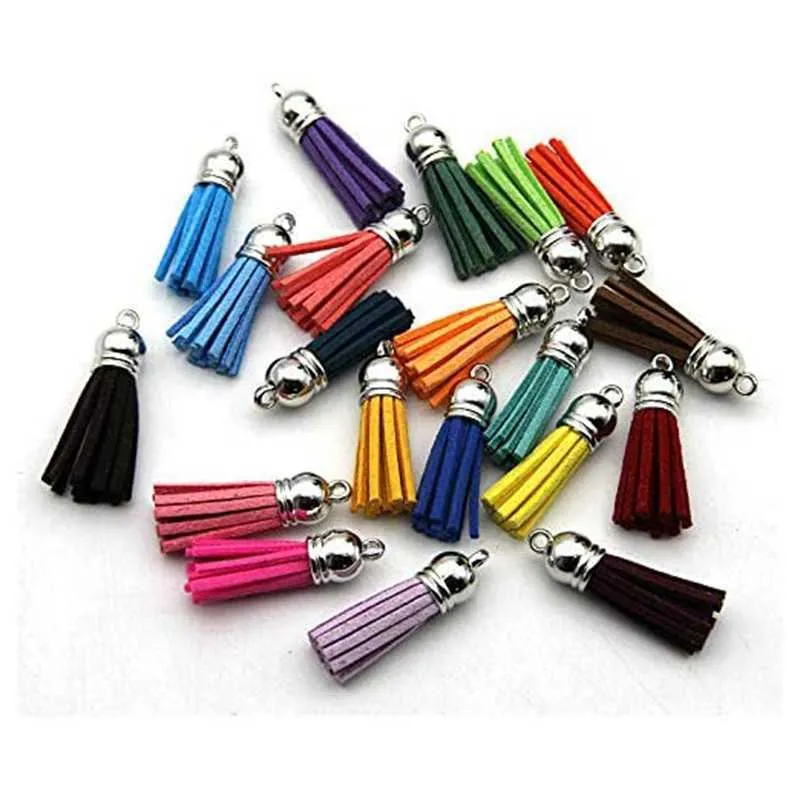 Tassel Keychain Bulk Set for Diy Leather Pendants Keychain Acrylic Jewelry Accessories H0915