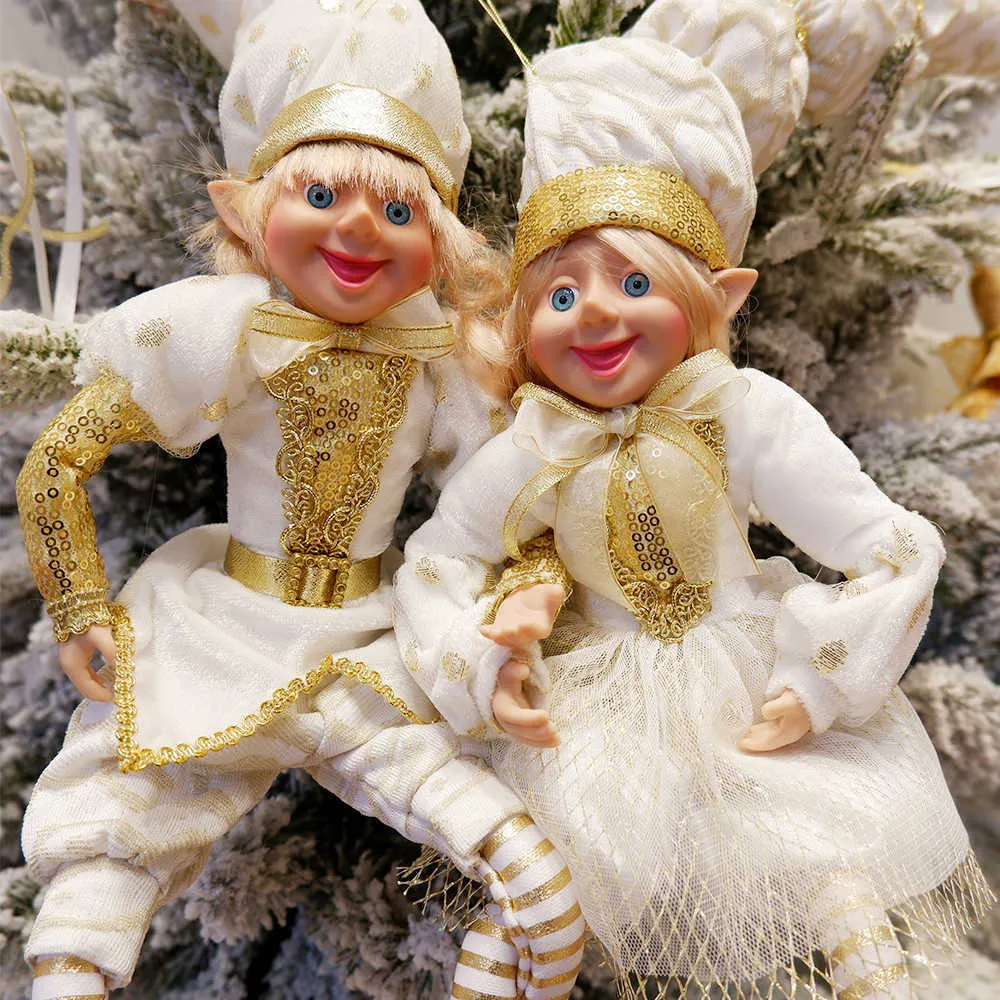 ABXMAS e elfe jouets en peluche pour la décoration intérieure Couple elfes vacances poupées année cadeau enfants décoration de noël Navidad Natal noël 211015005862