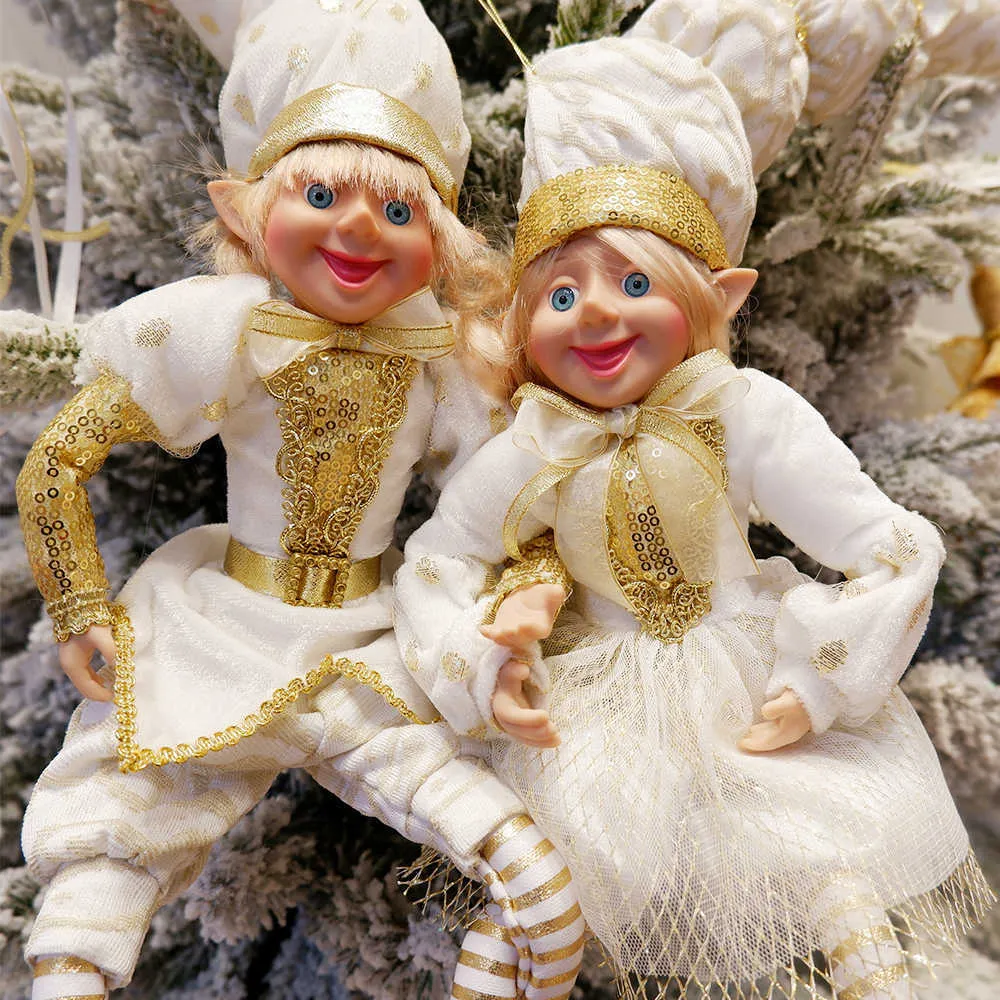 abxmas elfのぬいぐるみおもちゃのためのカップルカップルエルフホリデー人形ギフトキッズクリスマス飾りナビダドナタールクリスマス211015005862