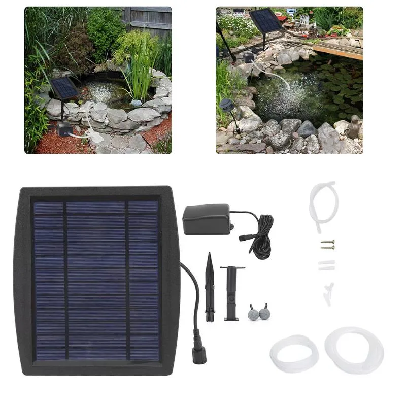 Luftpumpen Zubehör Solarpumpen-Kit Einsetzen von Grundwasser-Oxygenator-Belüfter mit Sauerstoffschläuchen Stein für Teichfischgarten294y