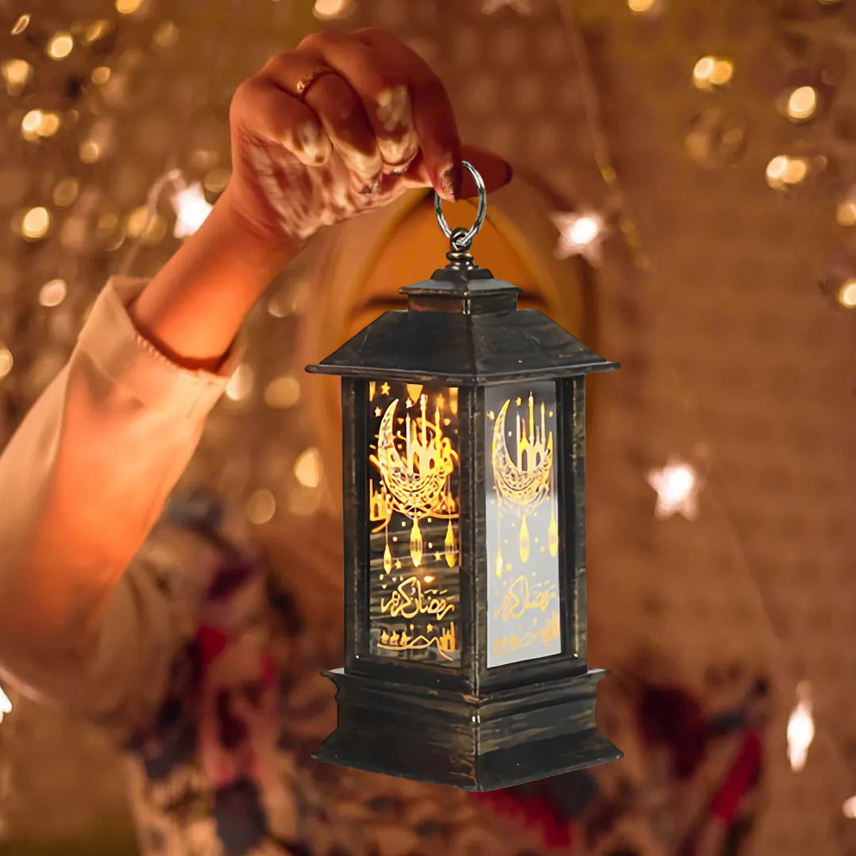 Led ramadan lanterna luzes de vento decoração para casa eid mubarak islâmico muçulmano festa decoração eid al adha kareem presentes212t5399985