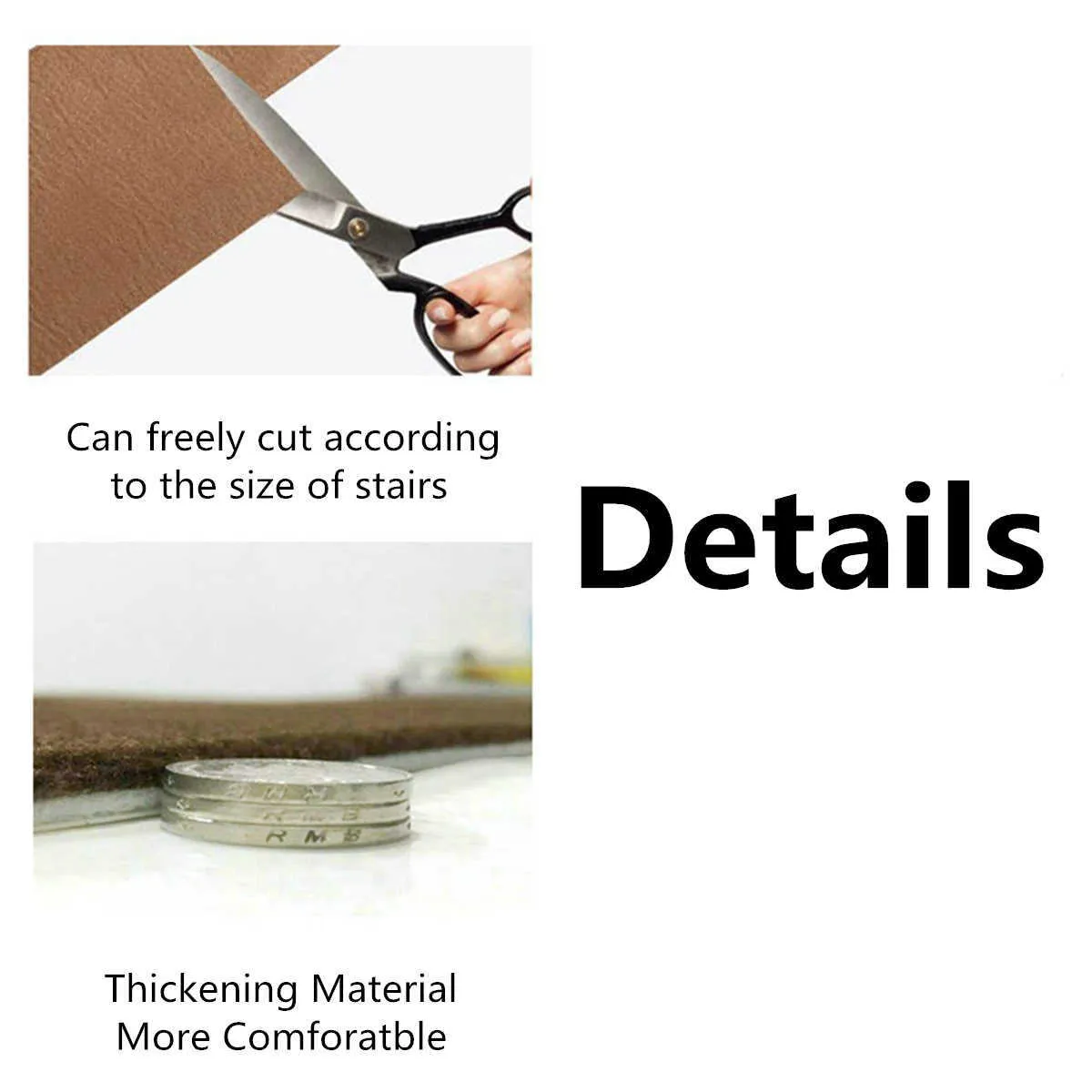 Self-Adhesive Stair Pads Anti-slip Rugs Carpet Mat Sticky Bottom Repeatedly-use Safety for Home 20x45cm 210626