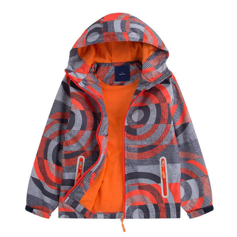 Мода весенние мальчики девочек куртки детей верхняя одежда водонепроницаемый ветрозащитный толстовки для детского полярного флиса 211011