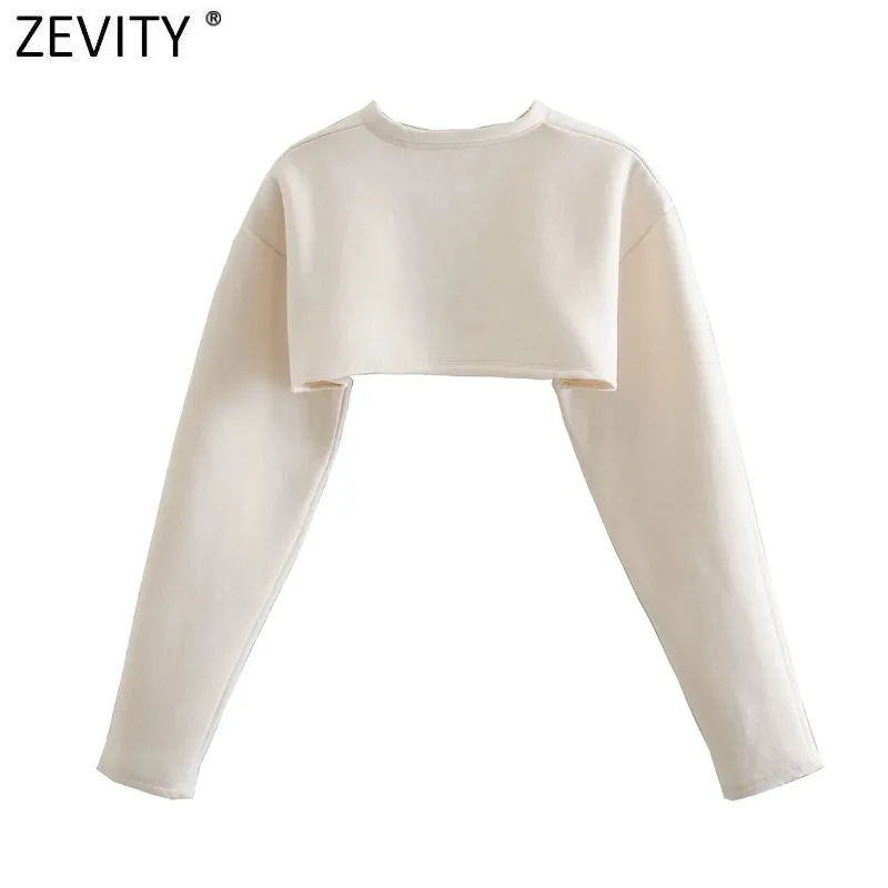 Zevity New Women Fashion Solid Color Button Up Casual Fleece Sweatshirts Kvinna Basic Chic ReveLeeve Design Pullovers Tops H570 210419