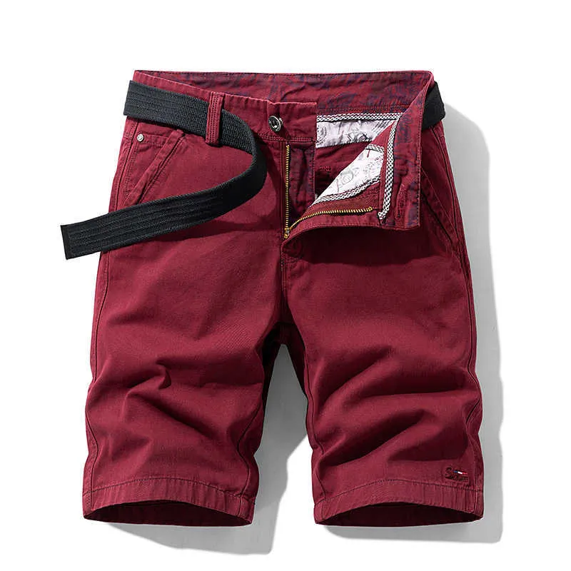Printemps Hommes Coton Solide Shorts Vêtements D'été Casual Culotte Bermuda Mode Jeans Pour Plage Pantalon Court 210806