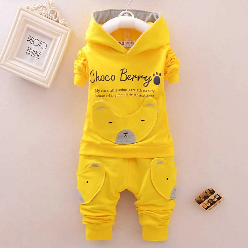 Fashion Children Boys Girl Cartoon Suits Baby Cotton Hoodies Pants Sets Spring Autumn Clothes Toddler Tracksuits 211023