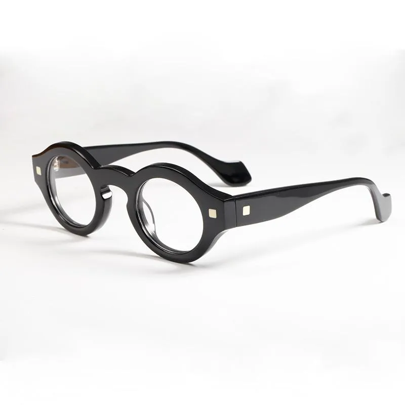 Vazrobe Vintage Eyeglasses Frame Male Round Glasses Men Steampunk Fashion Eyewear Reading Spectacles Black Thick Rim Sungrasses FR301E
