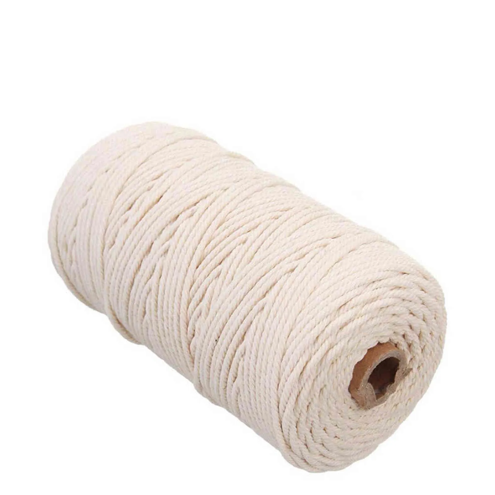 1 pz naturale beige morbido cotone corda corda mestiere macrame artigianale stringa fai da te fatti a mano legare filo corda 2mm * 200 m decorazione fornitura p45 Y211129