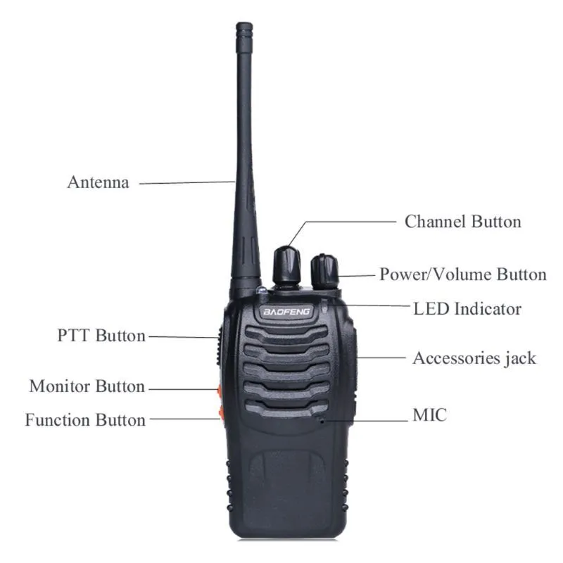 2 teile/los BAOFENG BF-888S Walkie talkie Two way Radio Baofeng 888s UHF 400-470 MHz 16CH Tragbare Transceiver mit X6HA
