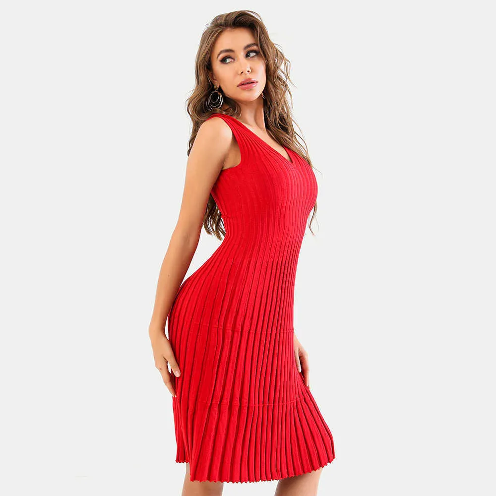 Ocstrade Draped Red Bandage Dress Ankomst Kvinnor Spaghetti Strap Bodycon Club Night Party ES 210527