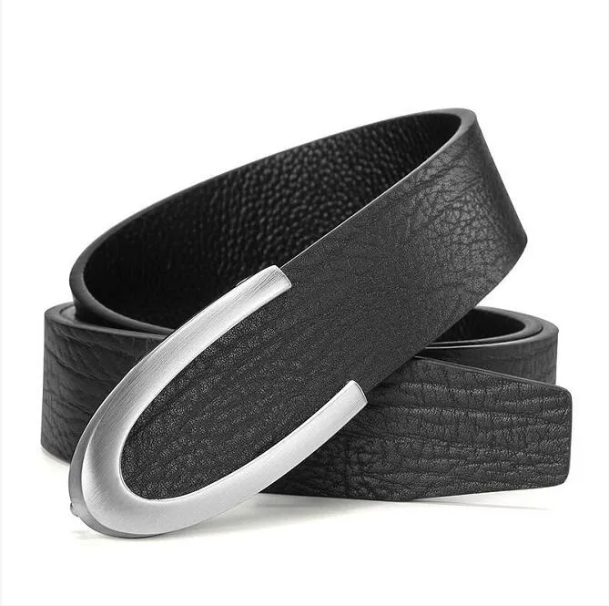 Ceinture en cuir pour hommes, mode, personnalité, jeunes affaires, loisirs, peau de vache, boucle lisse, pour personnes d'âge moyen, A21231h