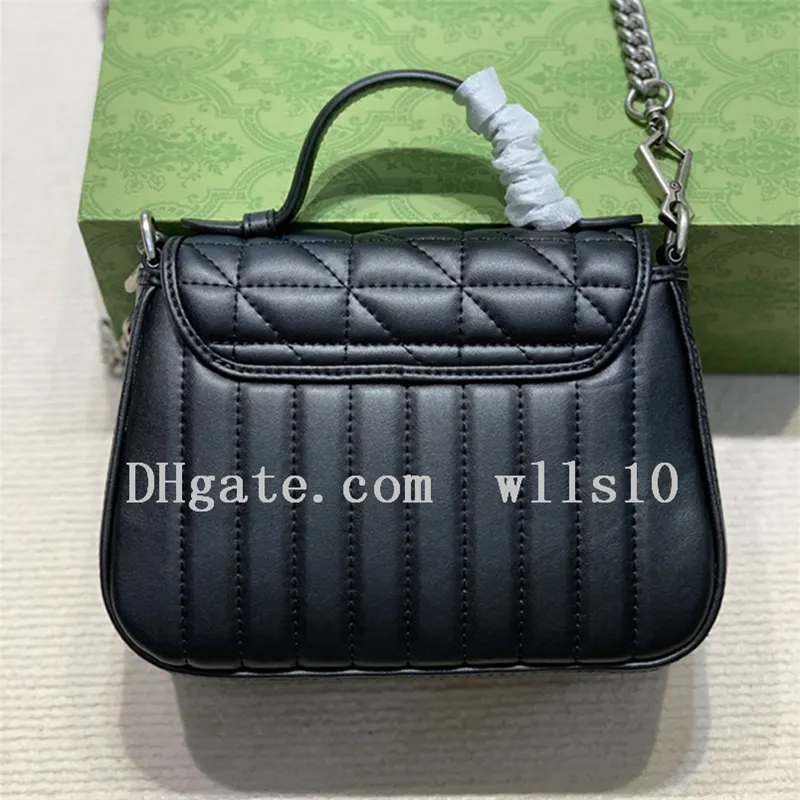 Designers bolsa de moda saco feminino saco vintage prata de alta qualidade hardware preto bolsas de ombro de couro acolchoado letra ladies bolsa 270u