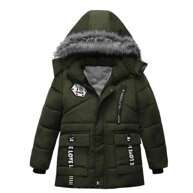 Veste d'hiver pour enfants garçons à capuche coton porter manteau chaud de neige pour bébé garçon 3 - 6 ans enfants pardessus vêtements 210916