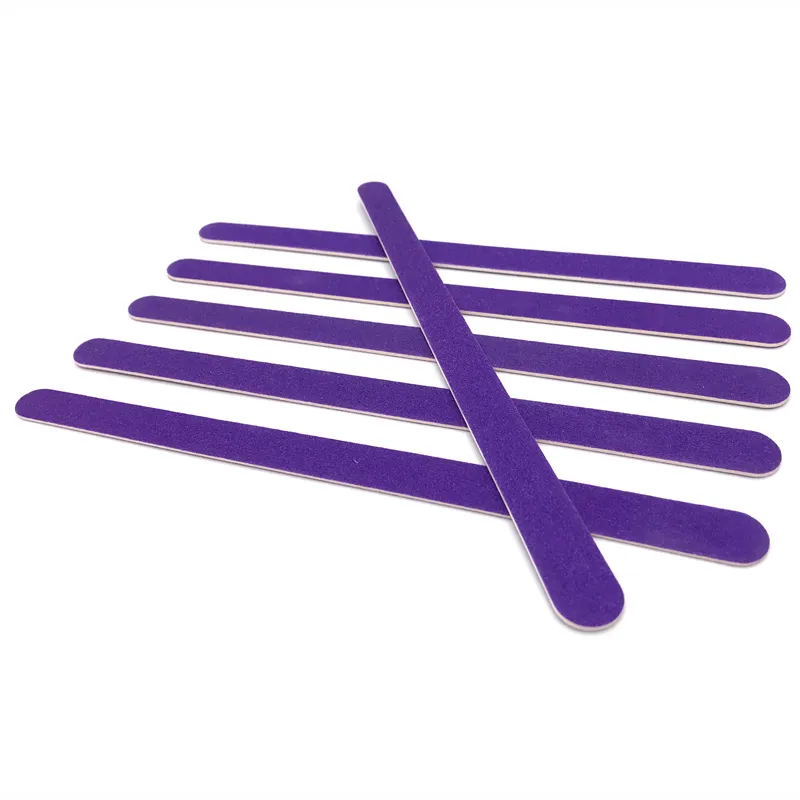 ダブルヘッド木製ネイルファイル200個/ロット紫の木製サンドペーパーポリッシャー機械Lixas de Unha vijlen nailsファイルTools Kit 220301