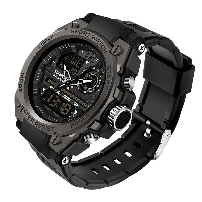 Najlepsze marki zegarki męskie 5Atm Waterproof Sport Wojskowy kwarc zegarek dla mężczyzn Clock Relogio Masculino 6024
