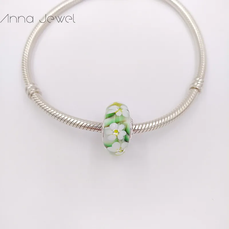 DIY Charm Bracelets  jewelry pandora murano spacer for bracelet making bangle Wild Flowers bead for women men birthday gifts wedding party  791638CZ