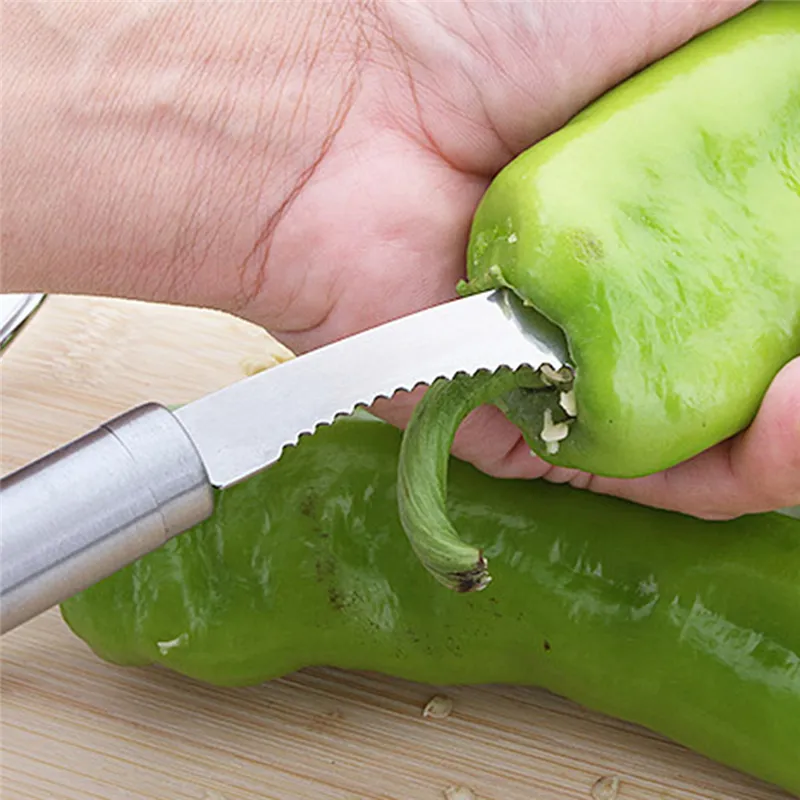 Paslanmaz Çelik Meyve Tohum Çekirdek Sökücü Armut Corer Ekibi Dilimleme Bıçak Mutfak Gadgets Meyve Sebze Araçları