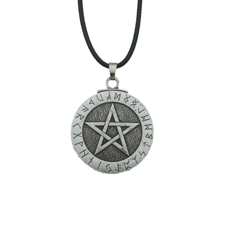 Hänge halsband 12st viking rune pentagram halsband wiccan hednisk norrn norr runic äldste futhark smycken302c