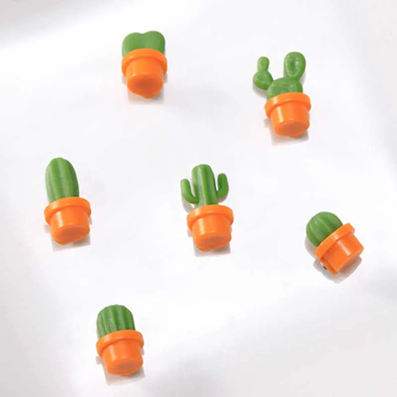 Mignon Plante Succulente Réfrigérateur Aimants Autocollants Rappel pour Cuisine Bouton Cactus Réfrigérateur Autocollant Décoration Outils 210722