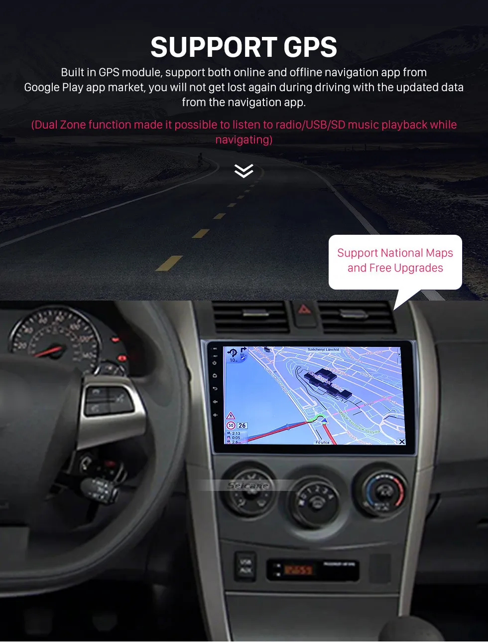 Android 10.0 2 + 32G Автомобильный DVD Радио Аудио для Toyota Corolla E140 E150 2006-2013 Навигация GPS Мультимедийный видеоплеер 2 DIN