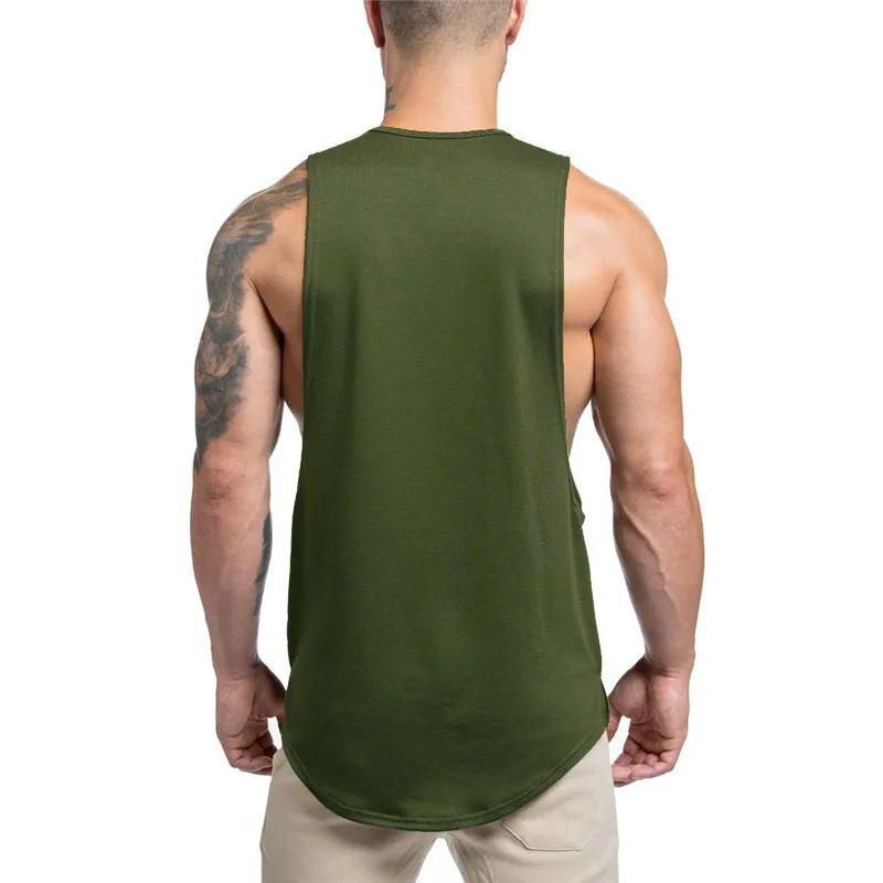 MuscleGuys musculatie vest bodybuilding kleding en fitness mannen open side undershirt effen tank tops lege mannen onderhemd 210421