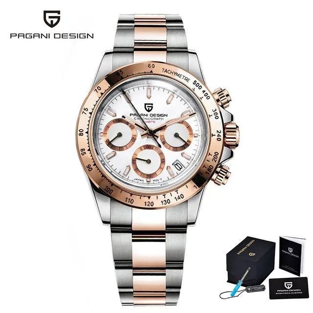 腕時計の腕時計パガニデザインファッションステンレススチールトップメンズウォッチクロノグラフゴールドブギーマンPD-1644244z