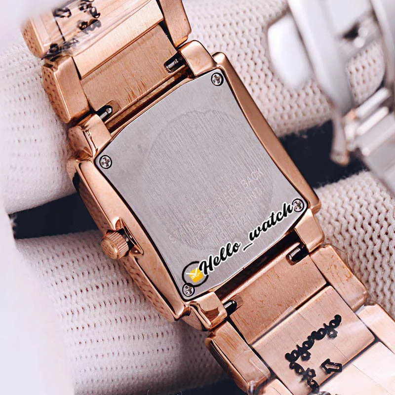 zegarek luksusowa marka Twenty-4 4910 11R-010 MARK BRĄZOWA Dial Szwajcarski kwarc damski zegarek Diamond Bezel Rose Gold Bransoletka LD283W