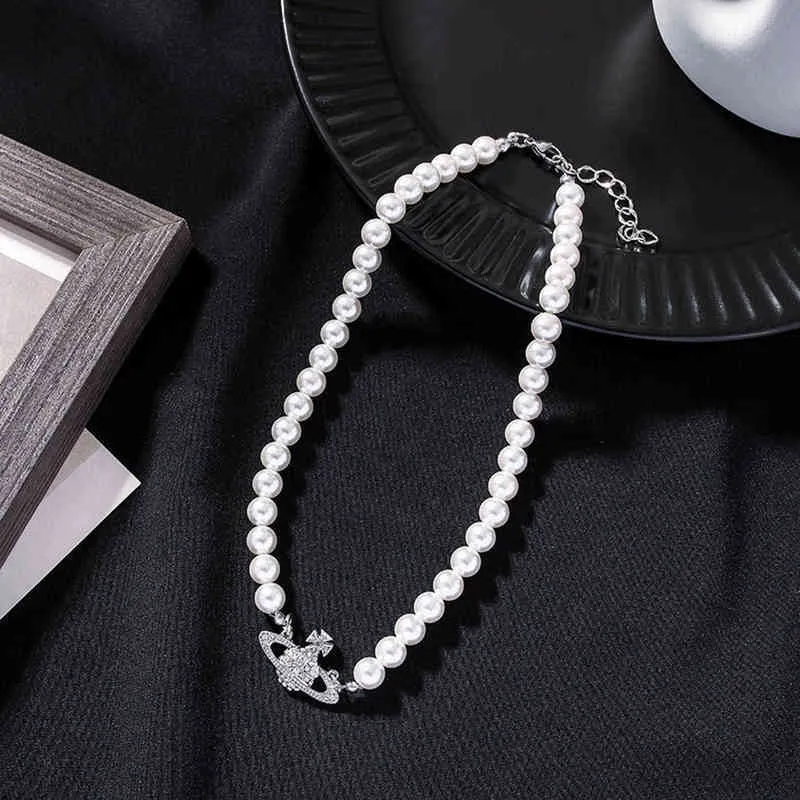 Marka 2021 Moda Pearl Planet Naszyjnik Kula Choker Minimalistyczna biżuteria 2021 Nowy modny prezent dla przyjaciół G1206 2022 8755183