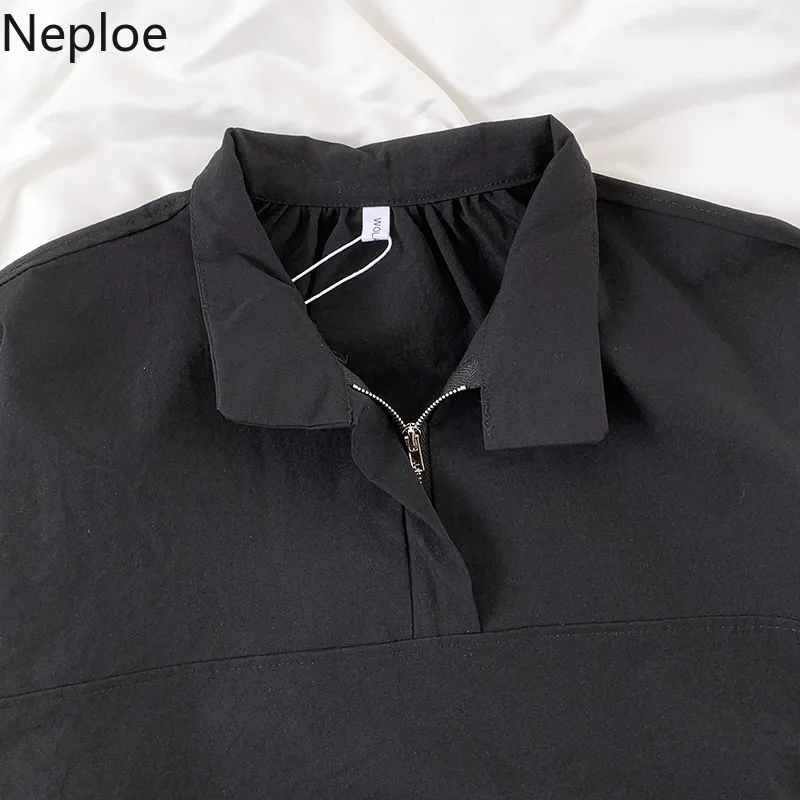 Neploe Half Zipper Stand Neck Sweatshirt Frauen Lose Beiläufige Übergroße Outwear Streetwear Niedlichen Panda Parint All-match Hoodies 210422