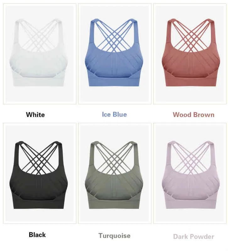 Yoga Bra Naked-feel Fabric Shockproof Vest Sexy tank Top Crop Butter Soft Sports bras High Qualit LL