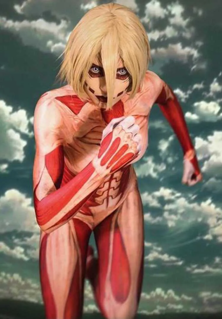 Cadılar Bayramı Kadın Saldırısı Titan Kadın Kostümü Annie Leonhart Cosplay Zentai Bodysuit Ladys Kızlar Takım G092584429342963166