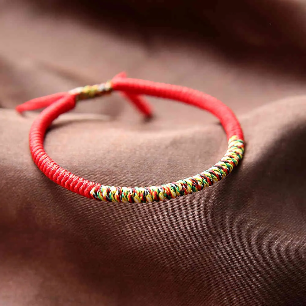 Geflochtenes Armband Diamond Knoten Handseil Farbe Rotes zwei Farben geflochten