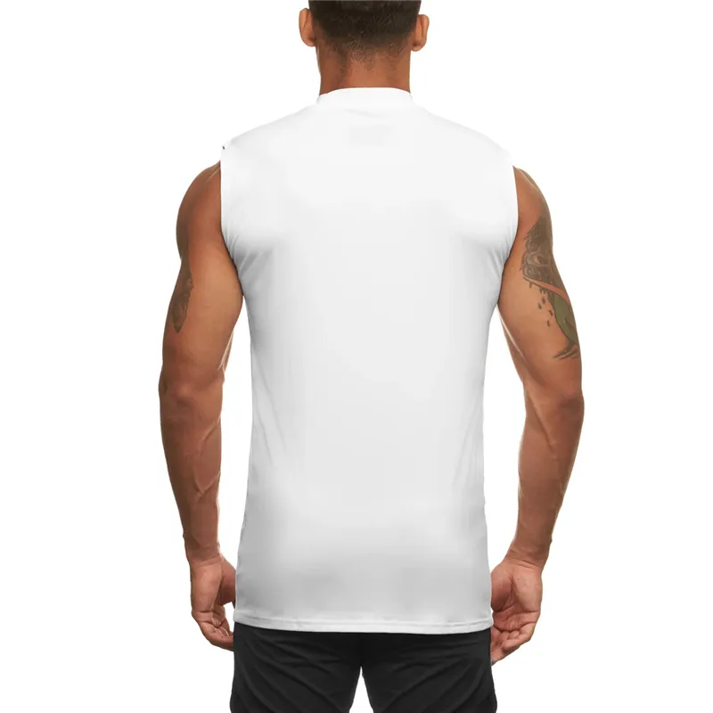 Compressie Mouwloos Shirt Fitness Tight Tank Top Heren Snel Droge Gym Kleding Bodybuilding Tanktop Muscle Singlet Workout Vest 210421